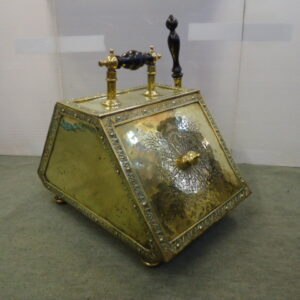 Heavy Quality Victorian Brass Coal Hod & Shovel