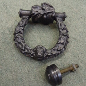 Victorian Cast Iron Door Knocker & Striking Plate