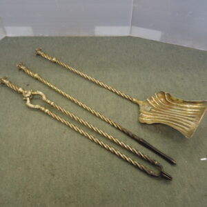 Good Set Of Brass Fire Irons