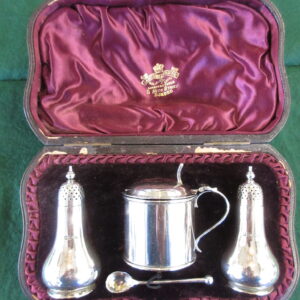 Victorian Boxed  Solid Silver Cruet Set