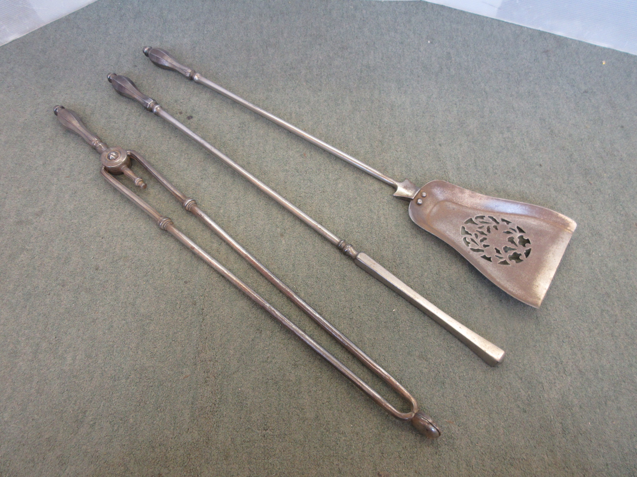 Good Set Of Early 19th Century Steel Fire Irons - Heathcote Antiques